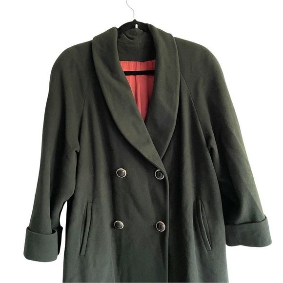 LISA FASHION Of Toronto Vintage Wool Cashmere Oversized Winter Coat Green XL - Picture 4 of 9
